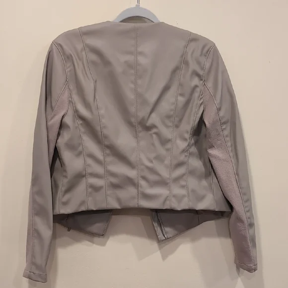 Blank NYC Gray Leather Jacket Sporty Collection - Picture 7 of 7